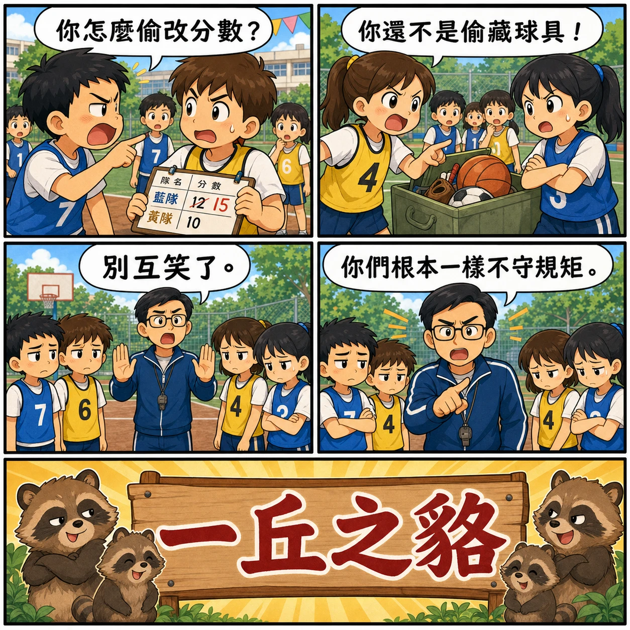 一丘之貉的 AI 生成成語漫畫
