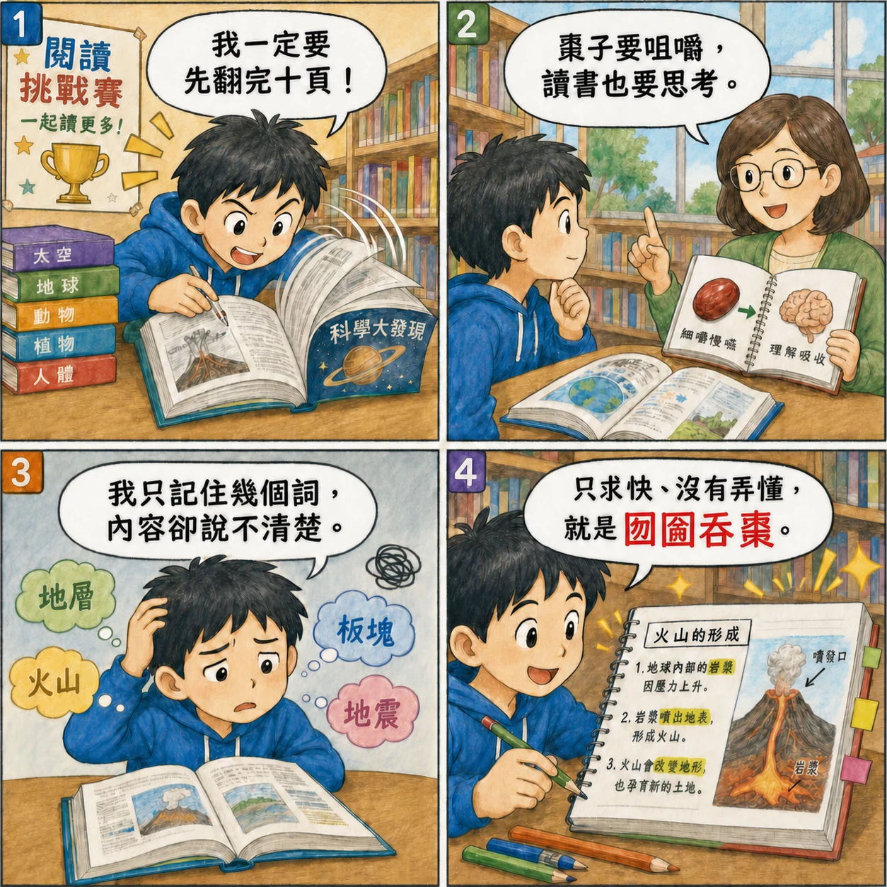 囫圇吞棗的 AI 生成成語漫畫