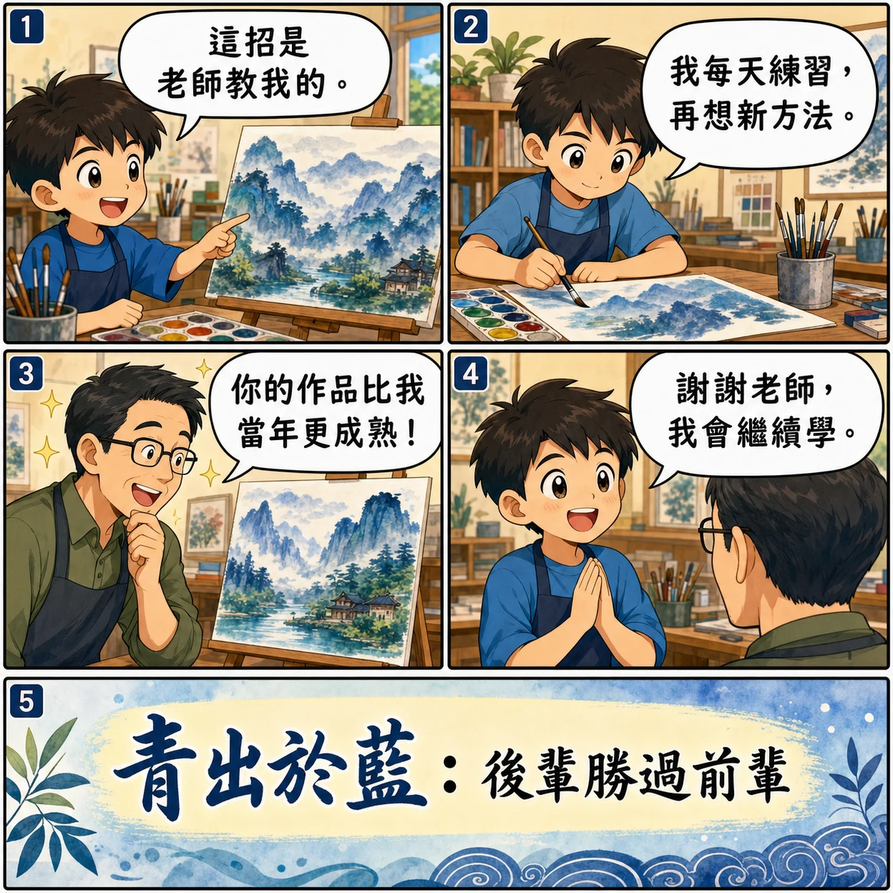 青出於藍的 AI 生成成語漫畫