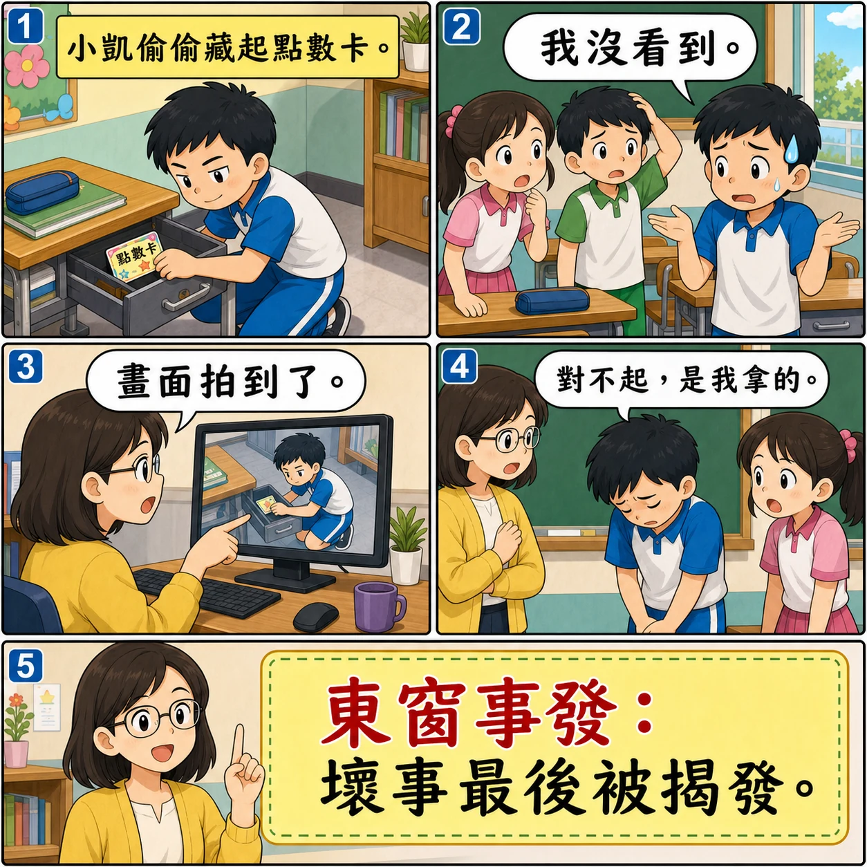 東窗事發的 AI 生成成語漫畫