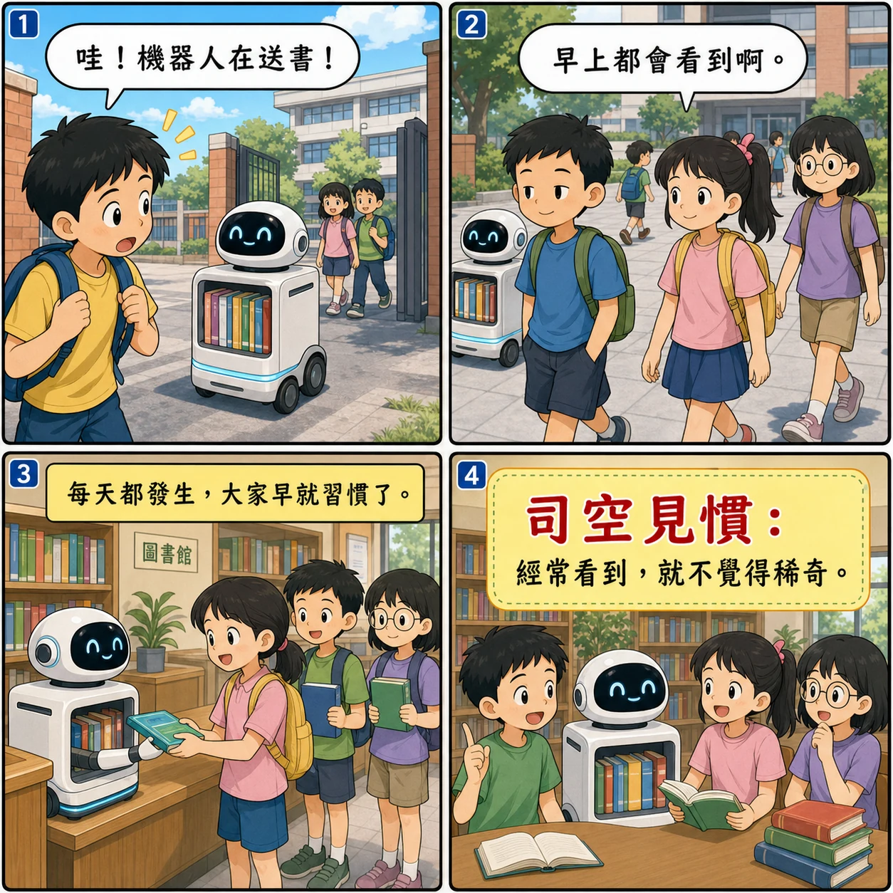 司空見慣的 AI 生成成語漫畫