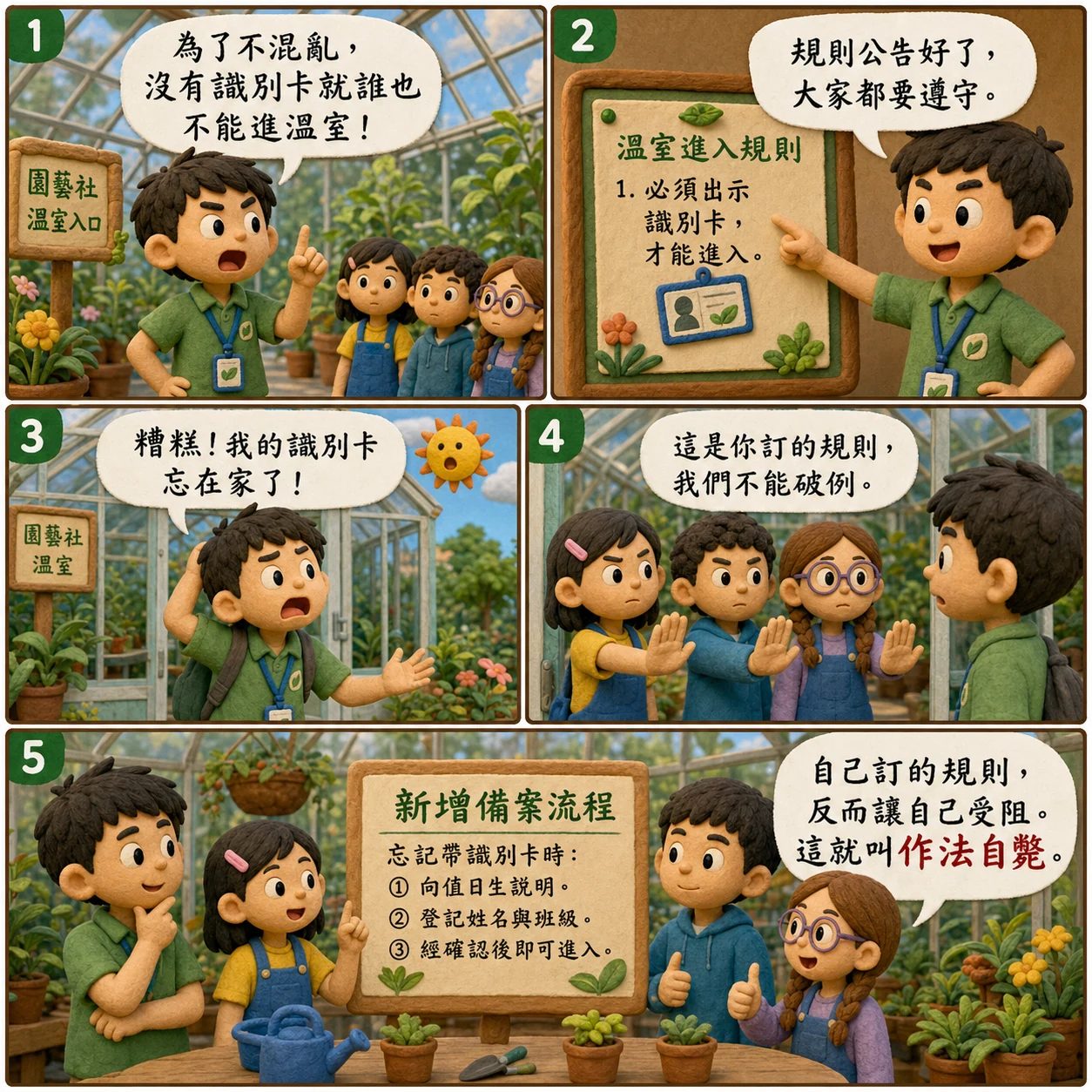 作法自斃的 AI 生成成語漫畫