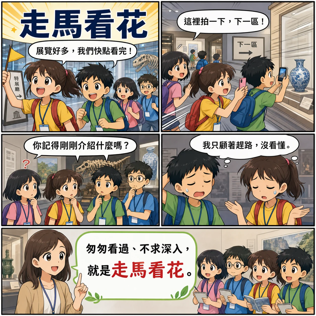 走馬看花的 AI 生成成語漫畫