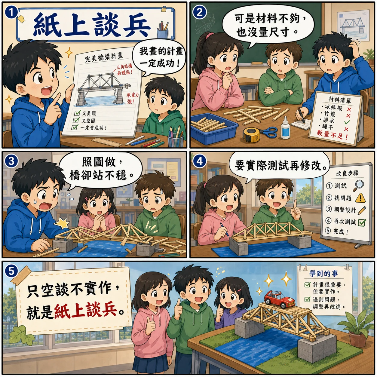 紙上談兵的 AI 生成成語漫畫