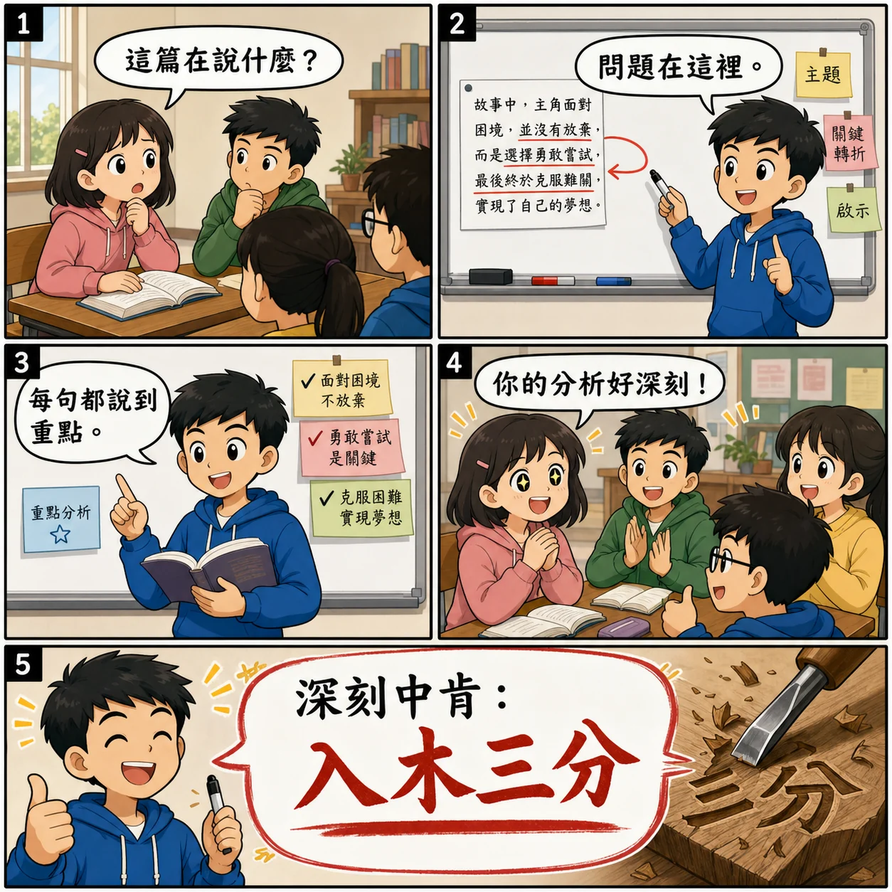 入木三分的 AI 生成成語漫畫