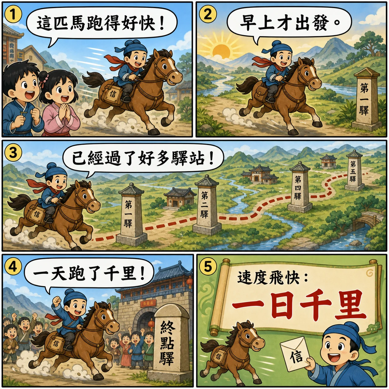 一日千里的 AI 生成成語漫畫