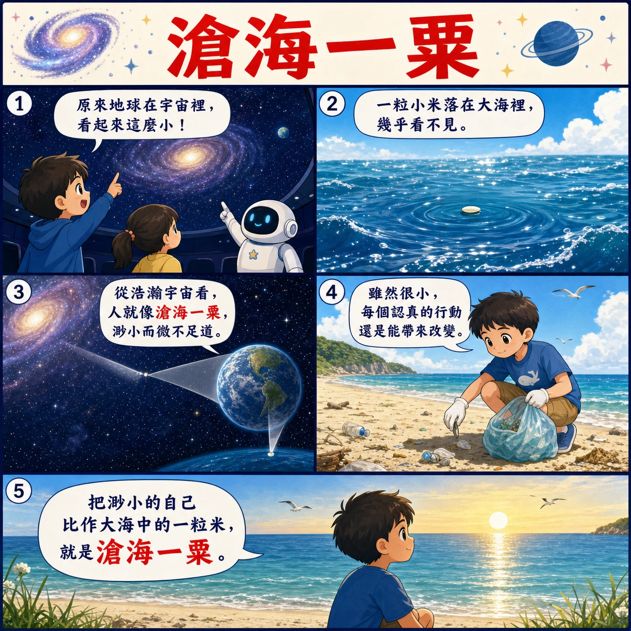 滄海一粟的 AI 生成成語漫畫