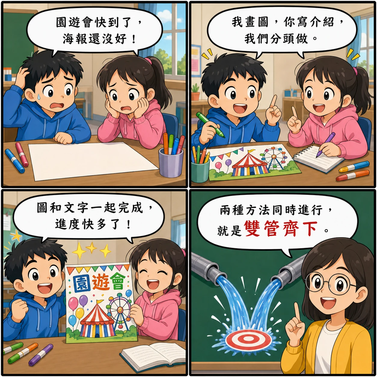 雙管齊下的 AI 生成成語漫畫