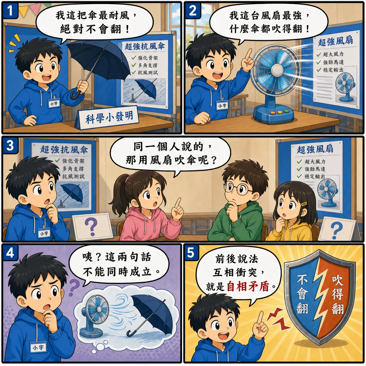 自相矛盾的 AI 生成成語漫畫