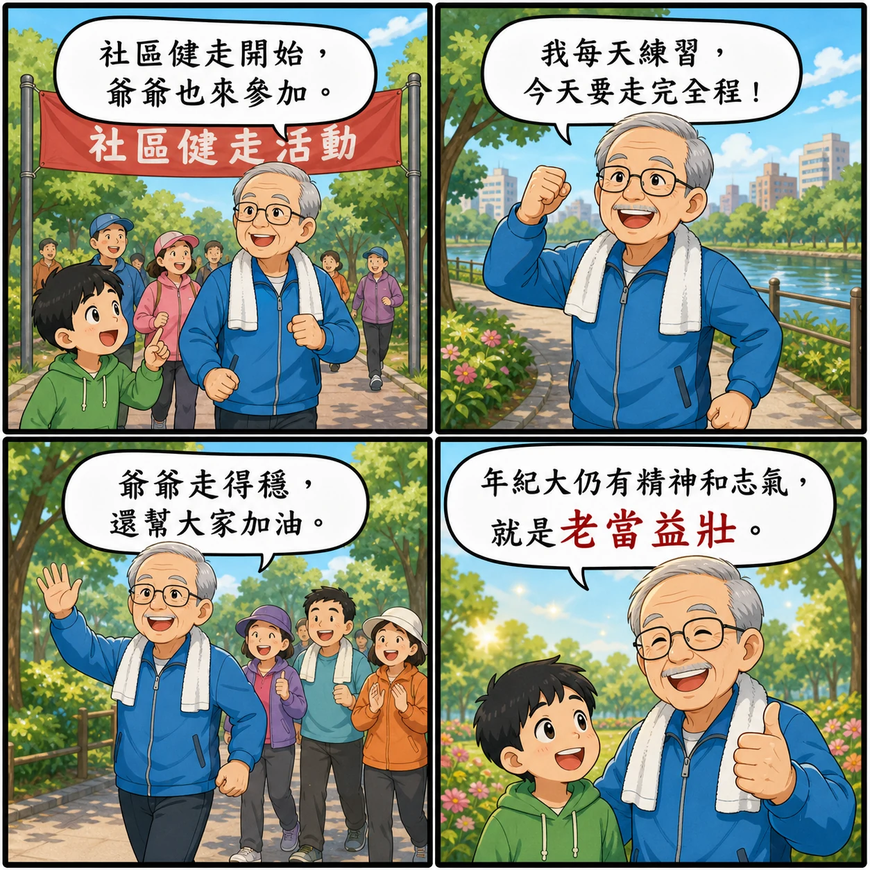 老當益壯的 AI 生成成語漫畫