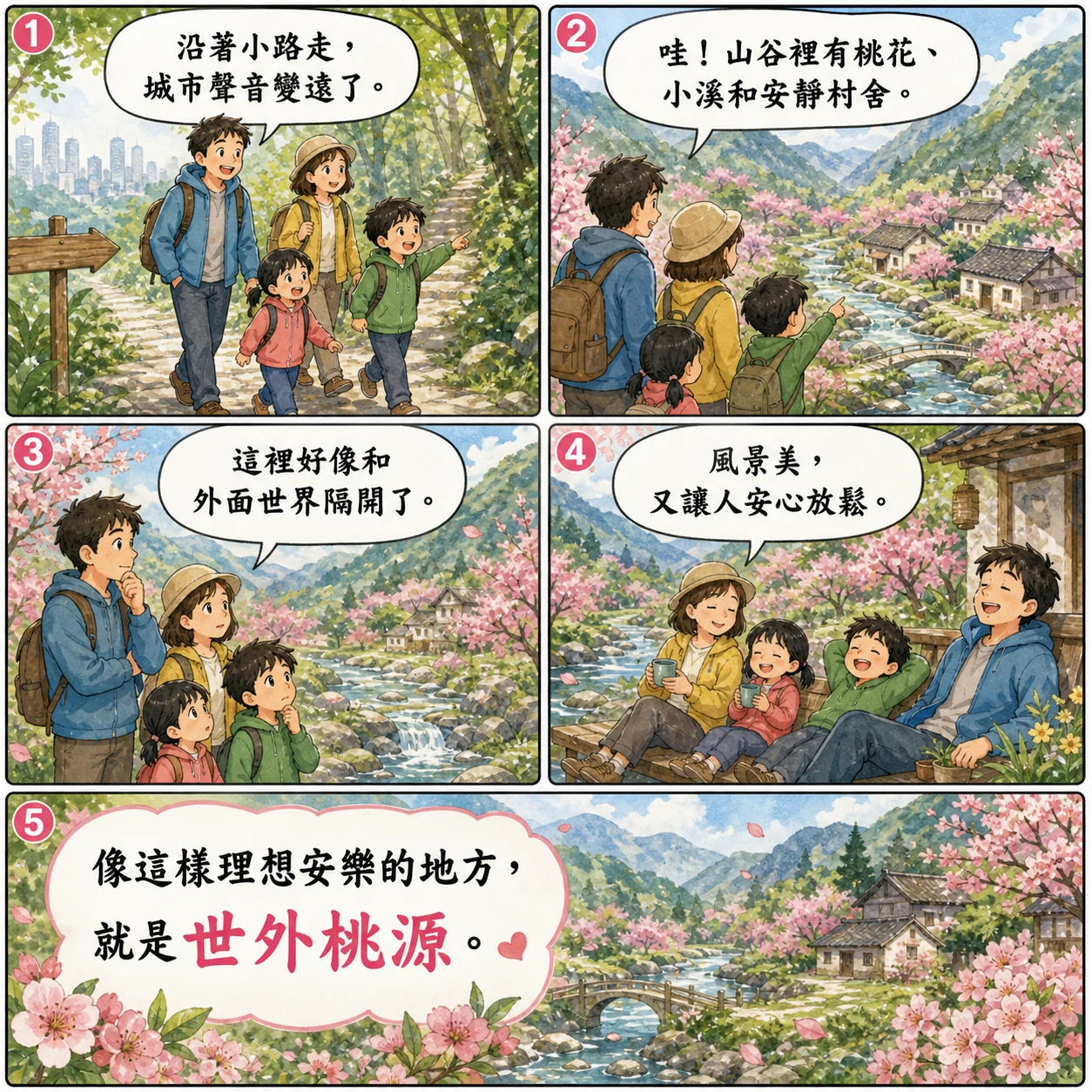 世外桃源的 AI 生成成語漫畫