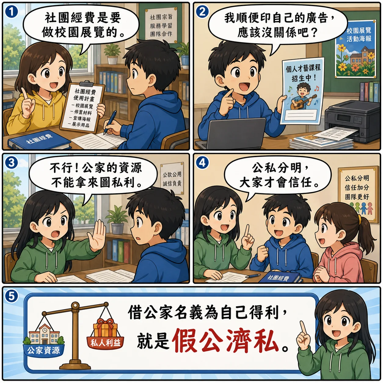 假公濟私的 AI 生成成語漫畫