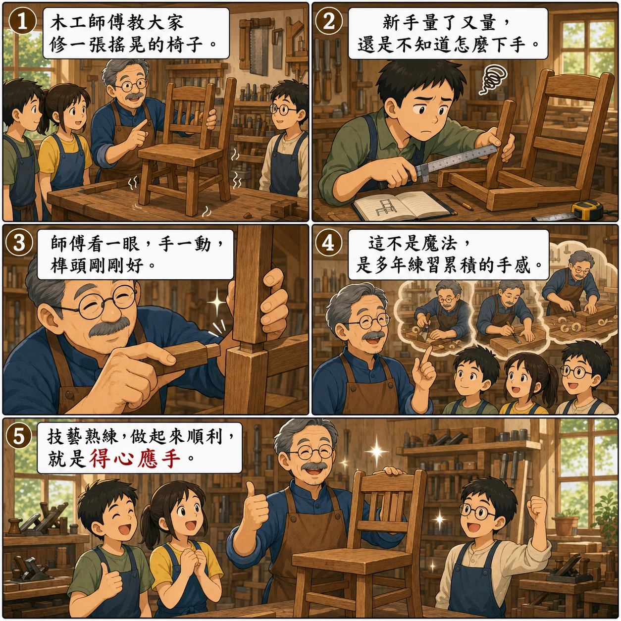 得心應手的 AI 生成成語漫畫