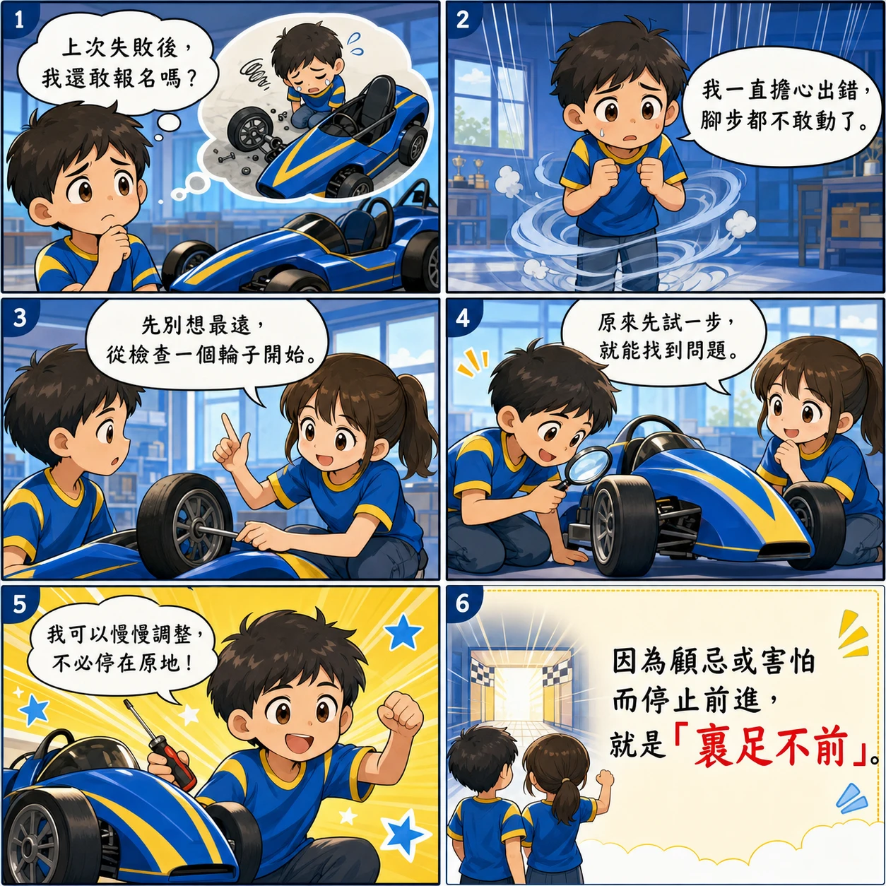 裹足不前的 AI 生成成語漫畫