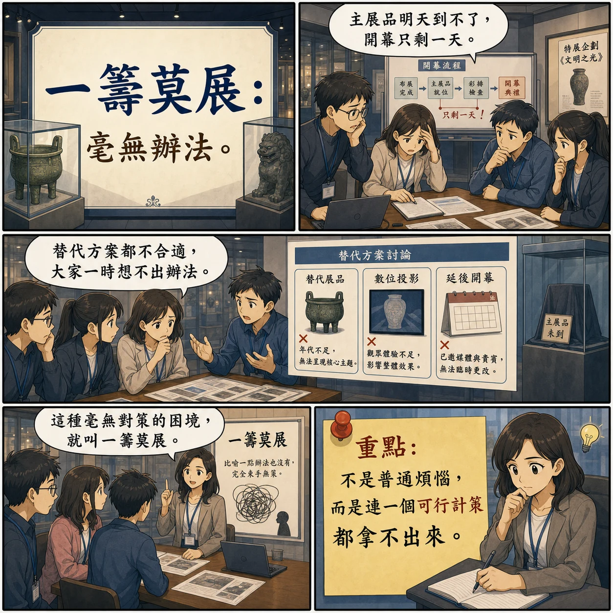 一籌莫展的 AI 生成成語漫畫
