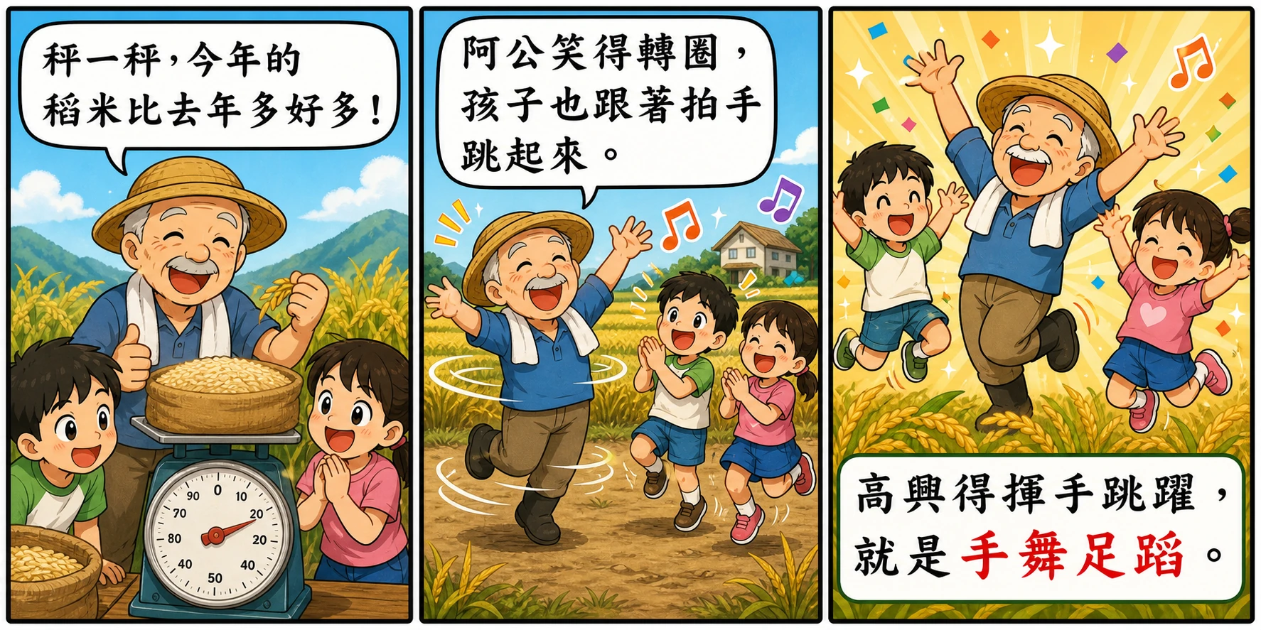 手舞足蹈的 AI 生成成語漫畫