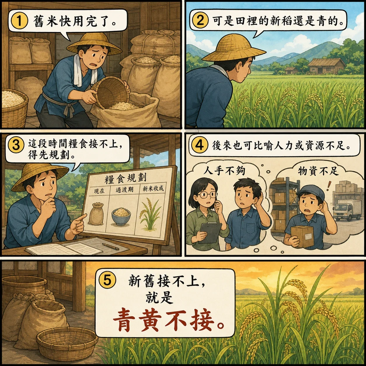 青黃不接的 AI 生成成語漫畫