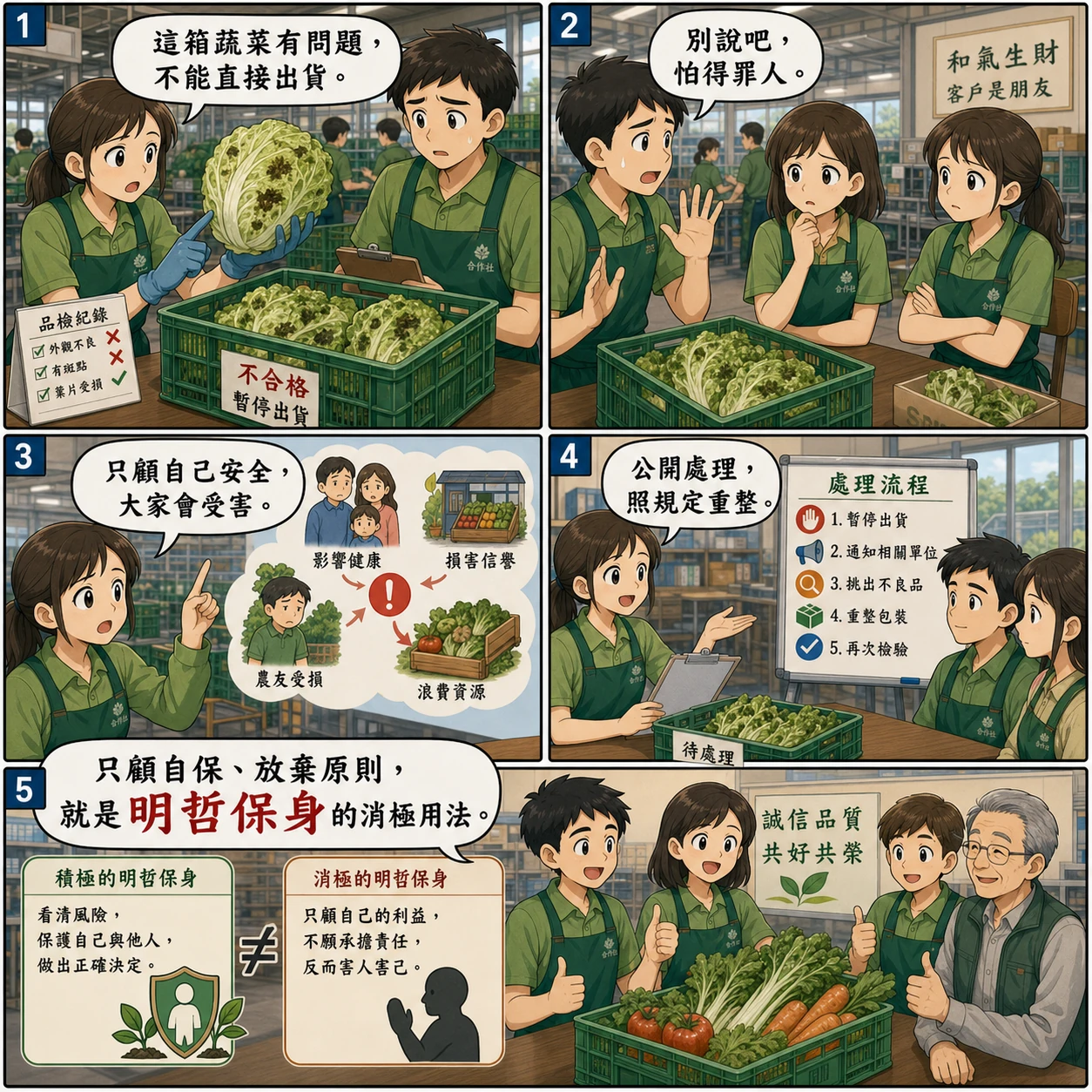 明哲保身的 AI 生成成語漫畫