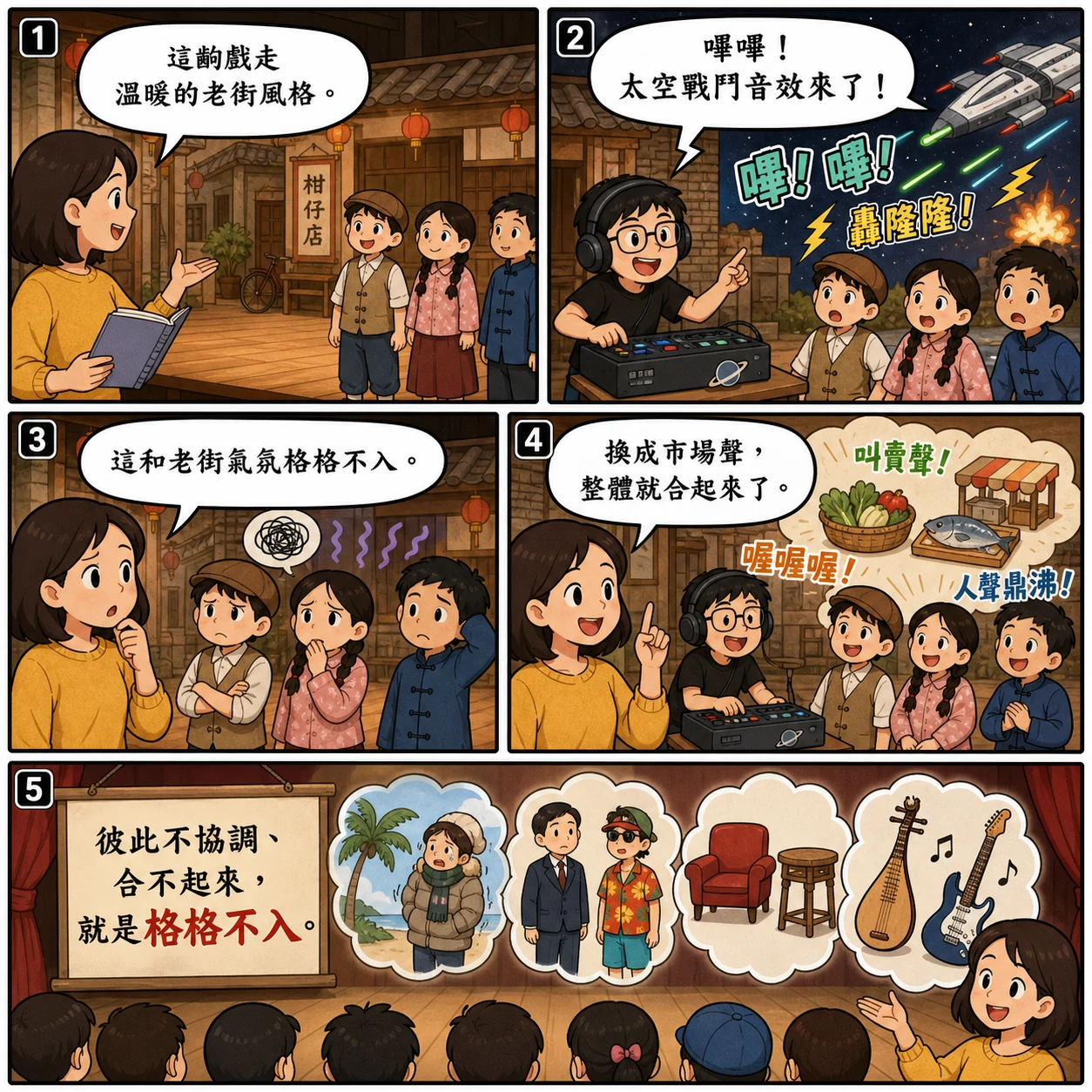 格格不入的 AI 生成成語漫畫
