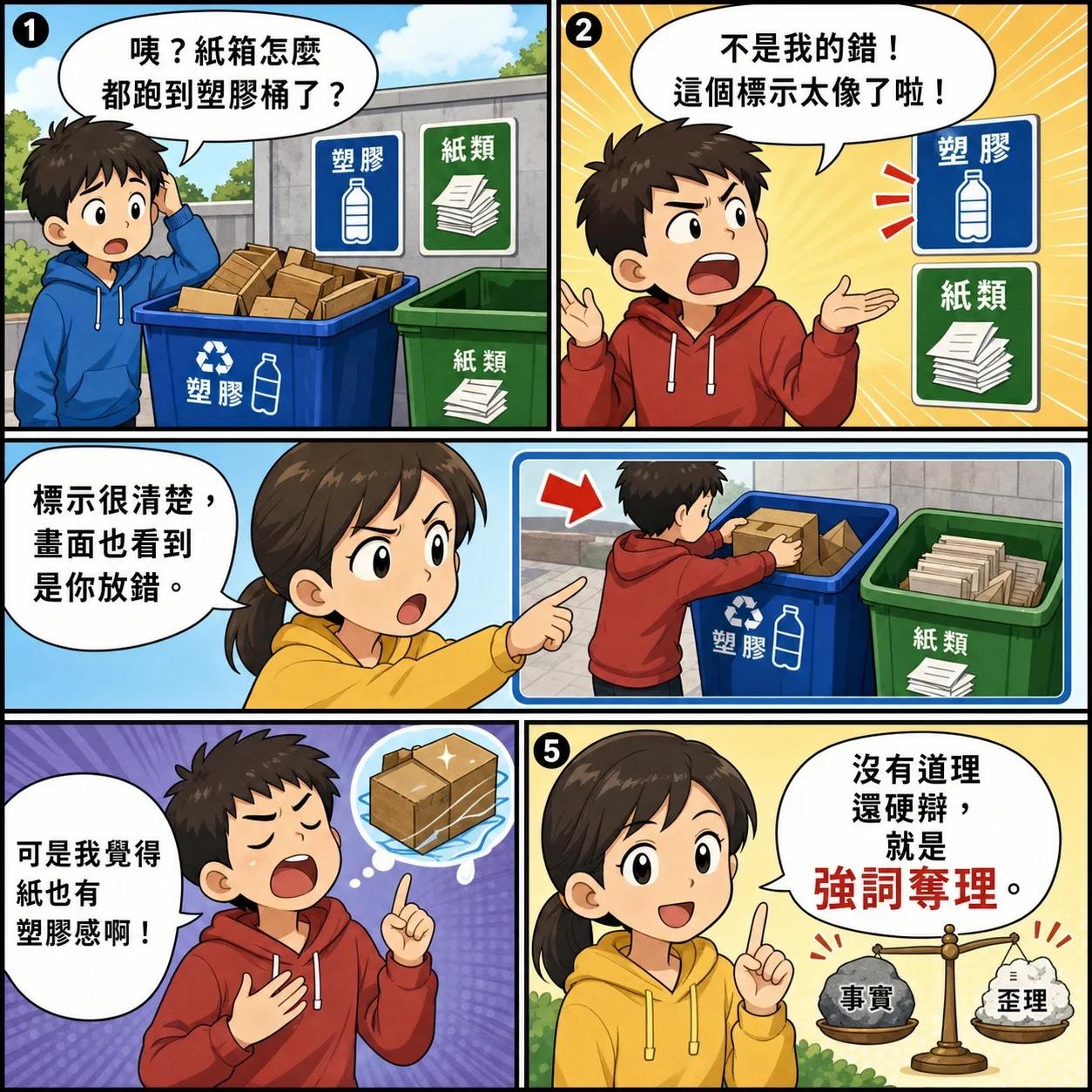 強詞奪理的 AI 生成成語漫畫
