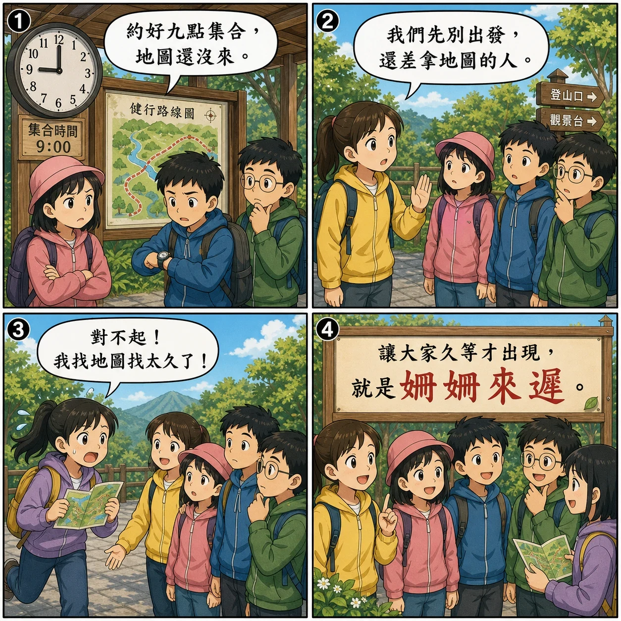 姍姍來遲的 AI 生成成語漫畫