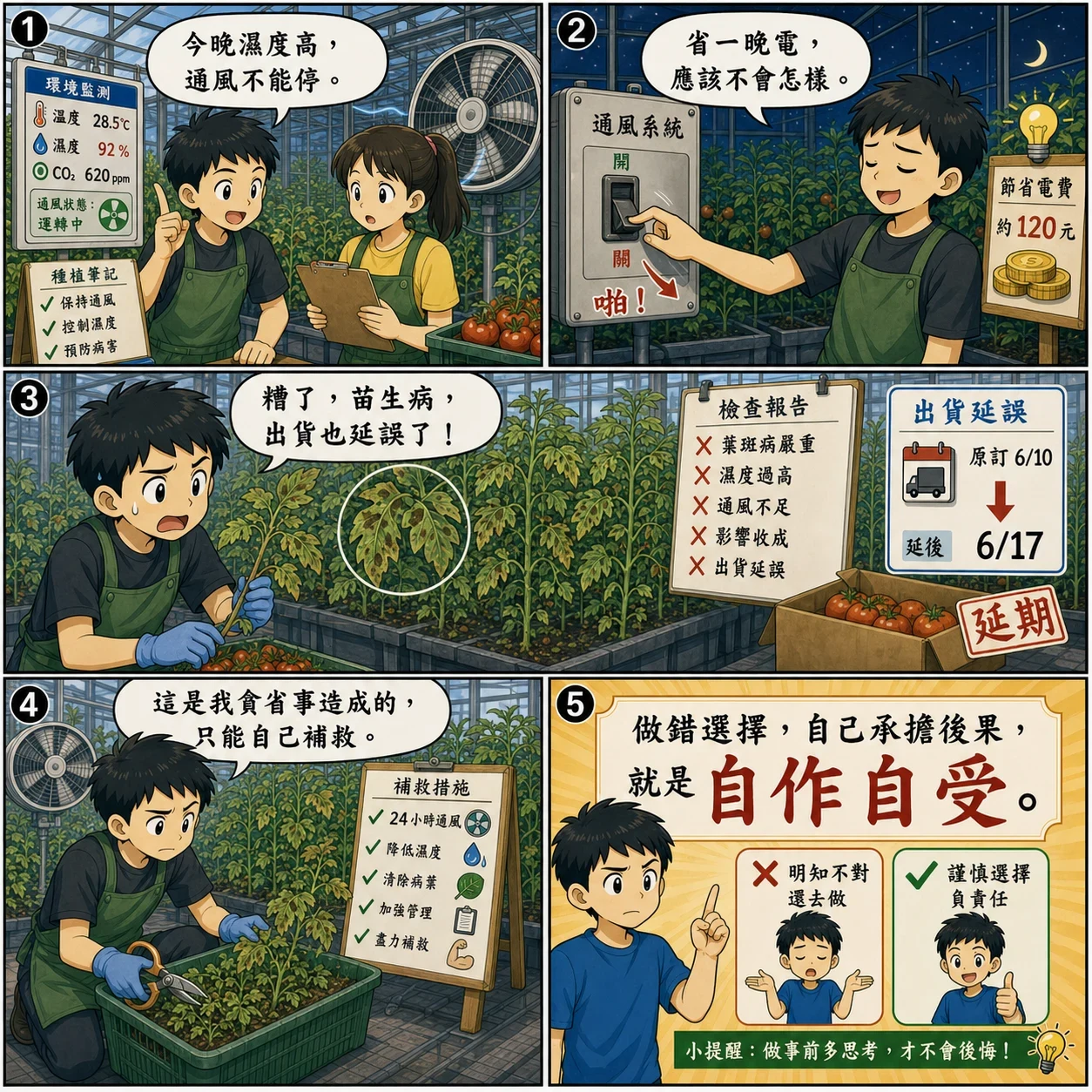 自作自受的 AI 生成成語漫畫