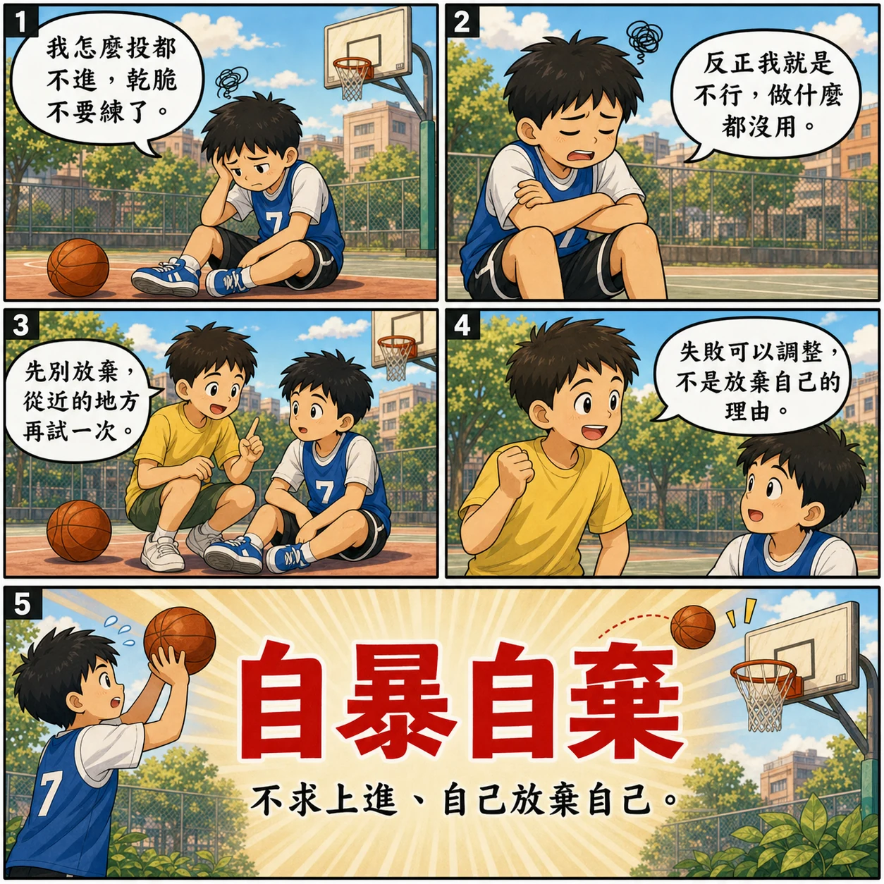 自暴自棄的 AI 生成成語漫畫