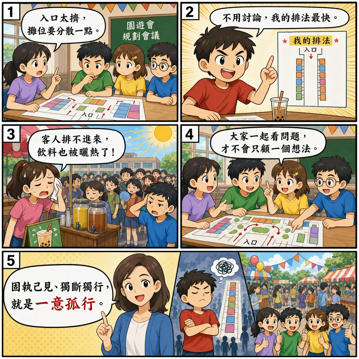 一意孤行的 AI 生成成語漫畫