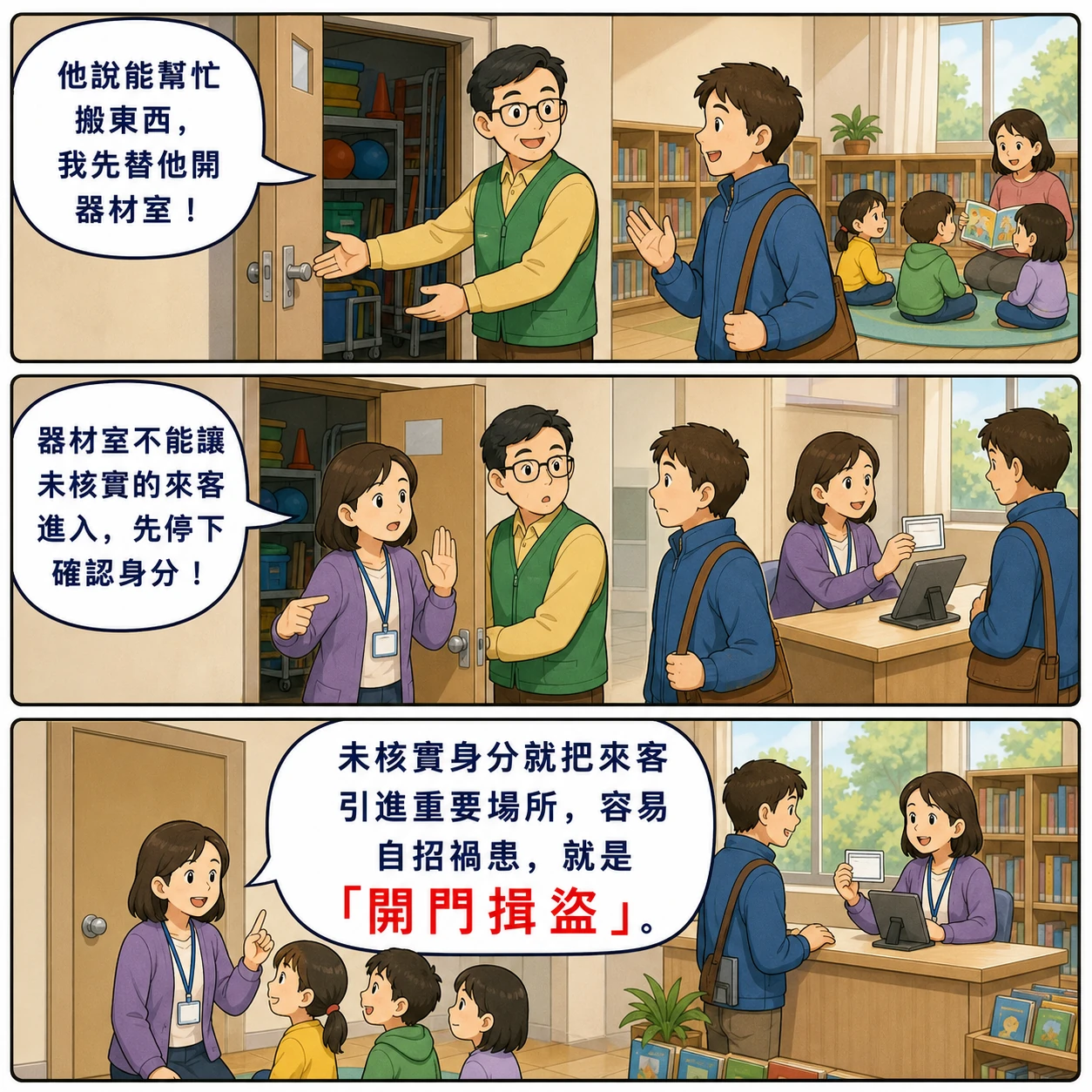 開門揖盜的 AI 生成成語漫畫