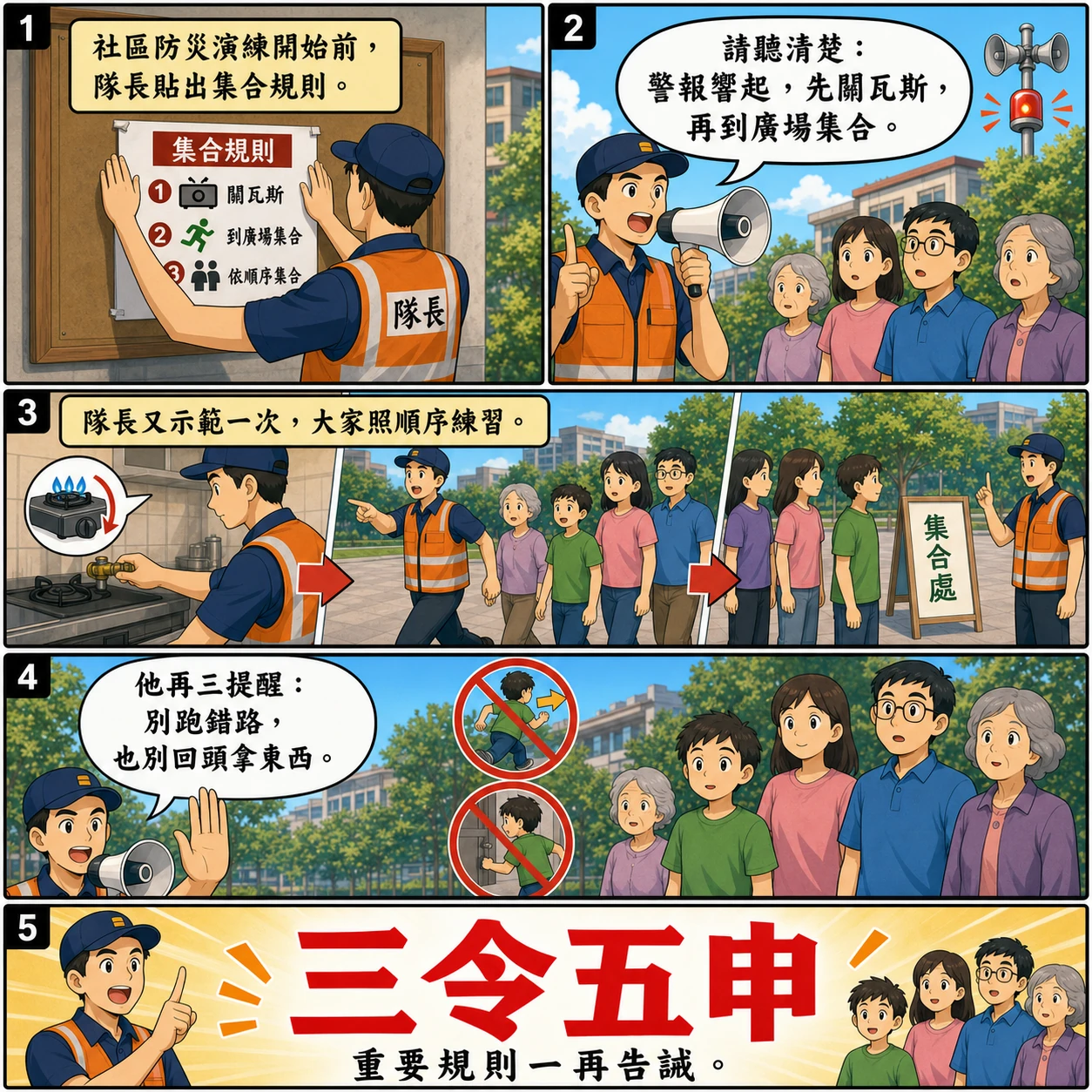 三令五申的 AI 生成成語漫畫