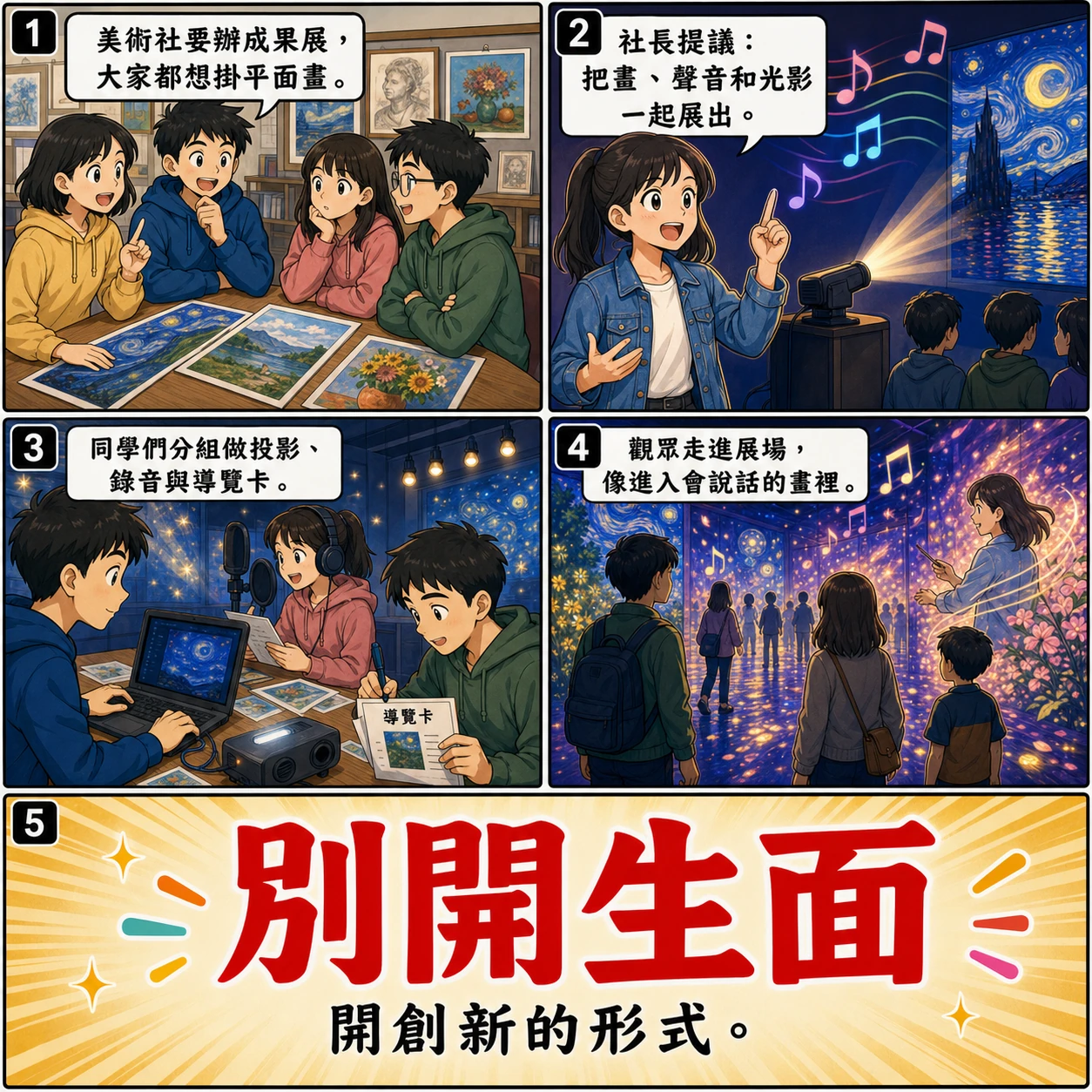 別開生面的 AI 生成成語漫畫