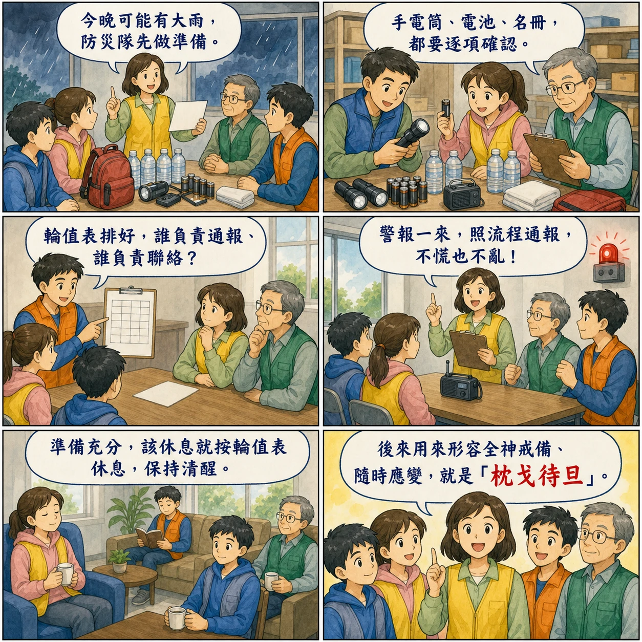 枕戈待旦的 AI 生成成語漫畫