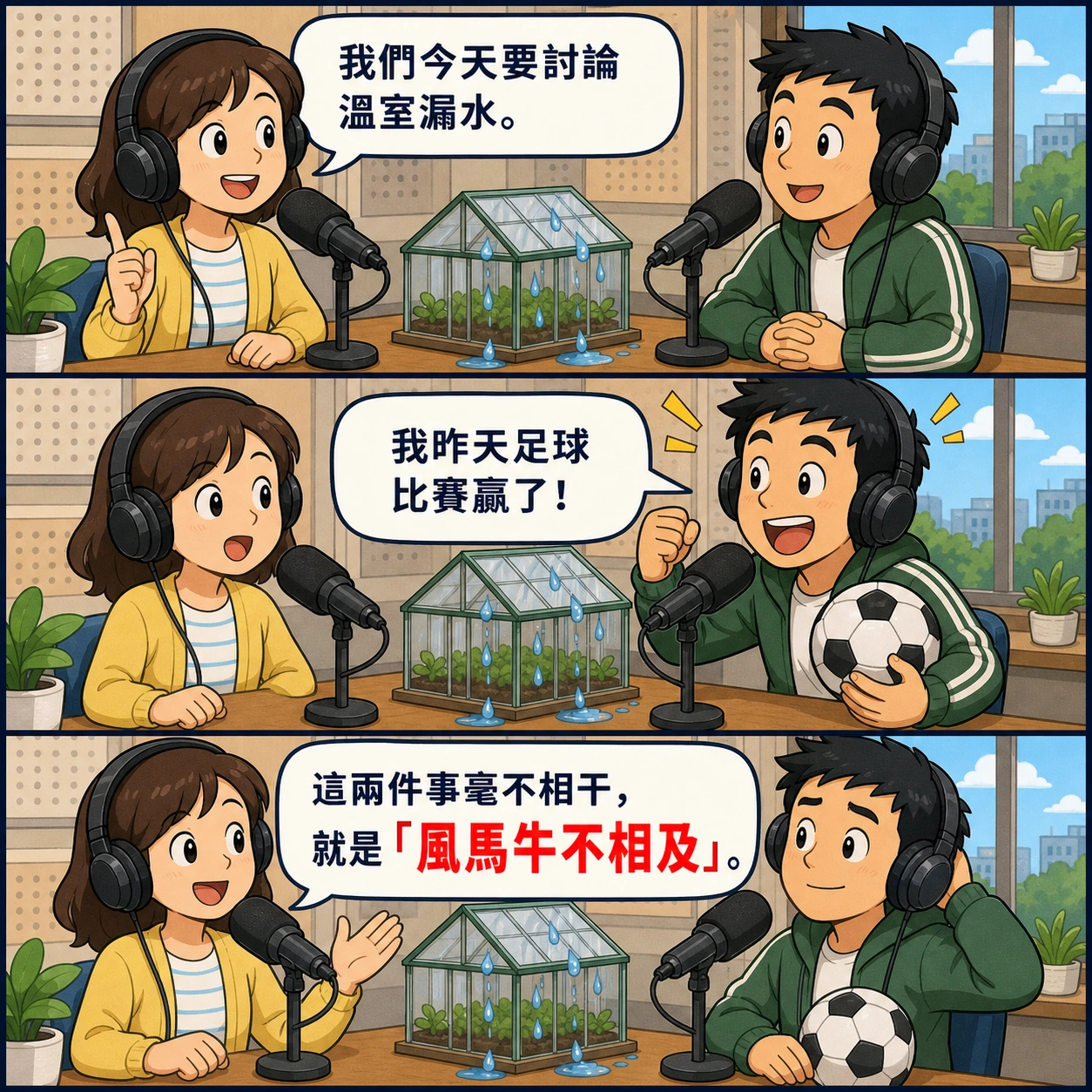 風馬牛不相及的 AI 生成成語漫畫