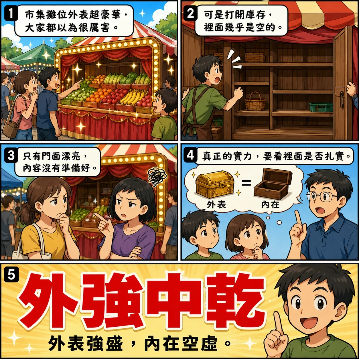 外強中乾的 AI 生成成語漫畫