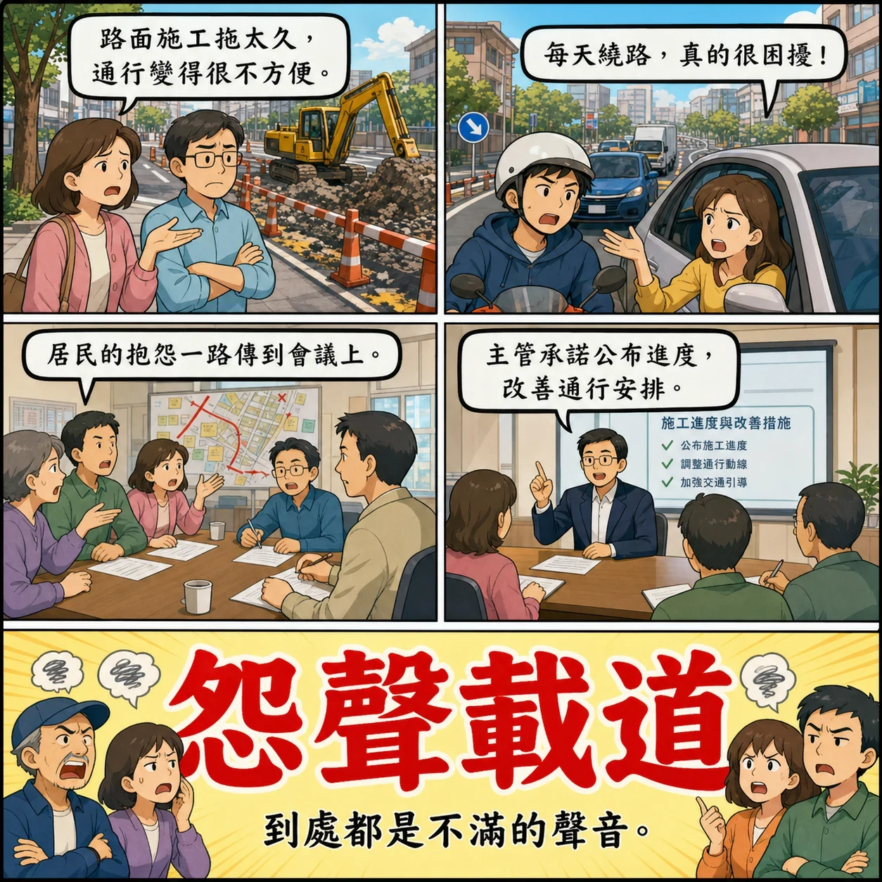 怨聲載道的 AI 生成成語漫畫