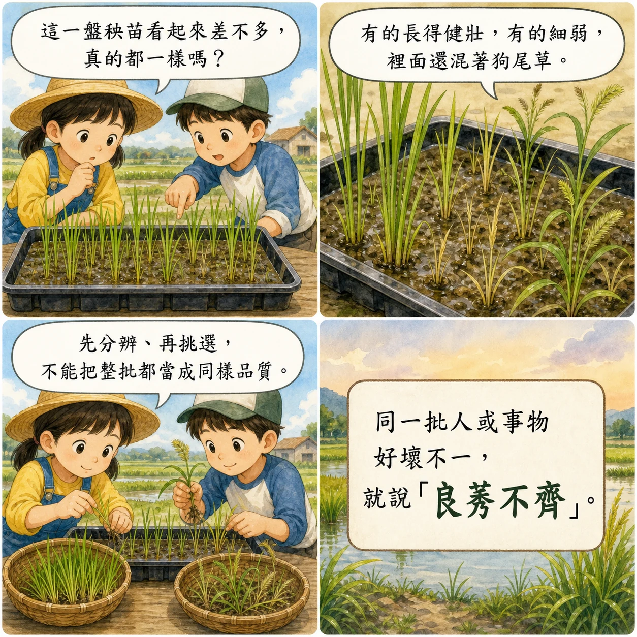 良莠不齊的 AI 生成成語漫畫