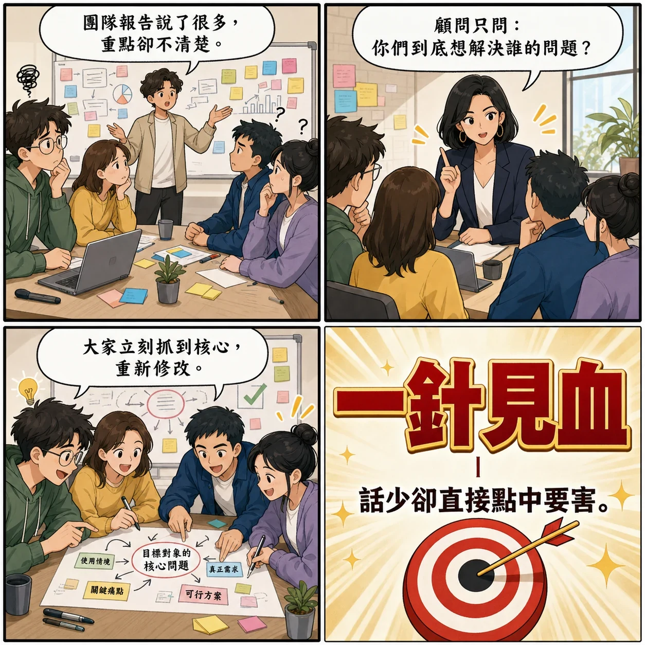 一針見血的 AI 生成成語漫畫