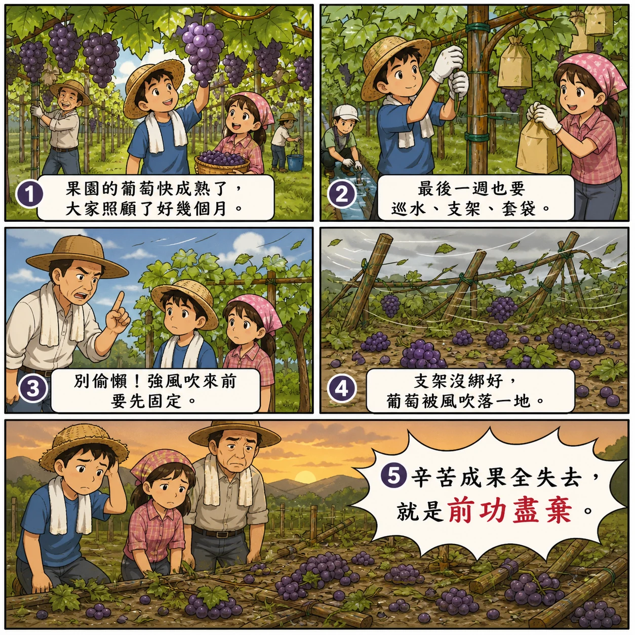 前功盡棄的 AI 生成成語漫畫