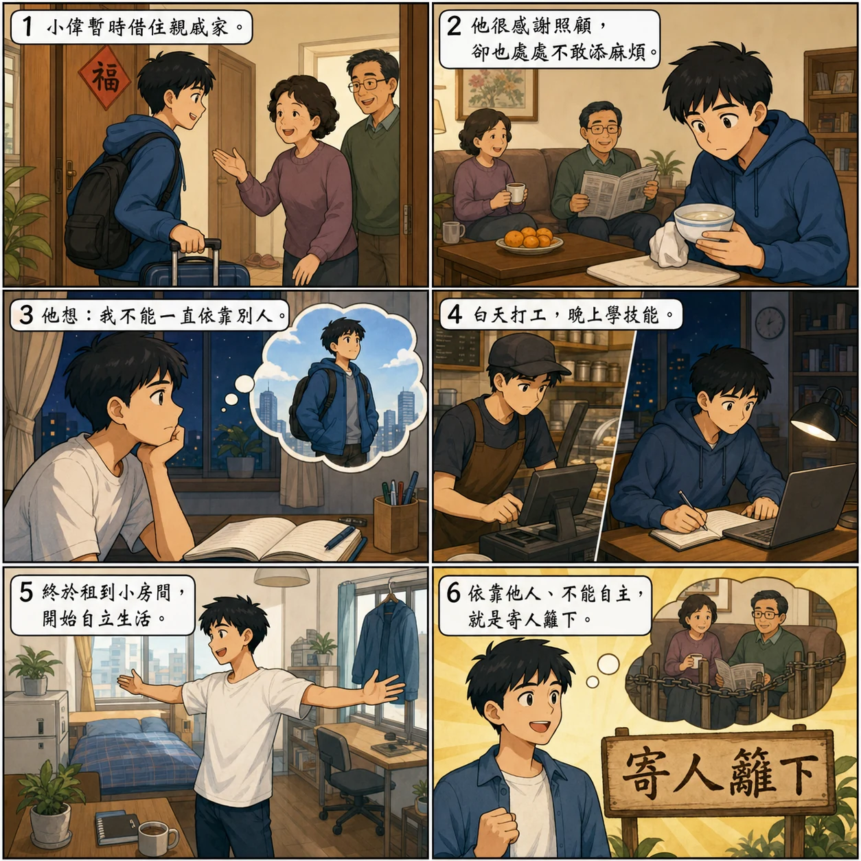 寄人籬下的 AI 生成成語漫畫