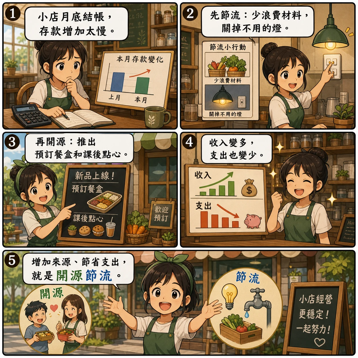 開源節流的 AI 生成成語漫畫