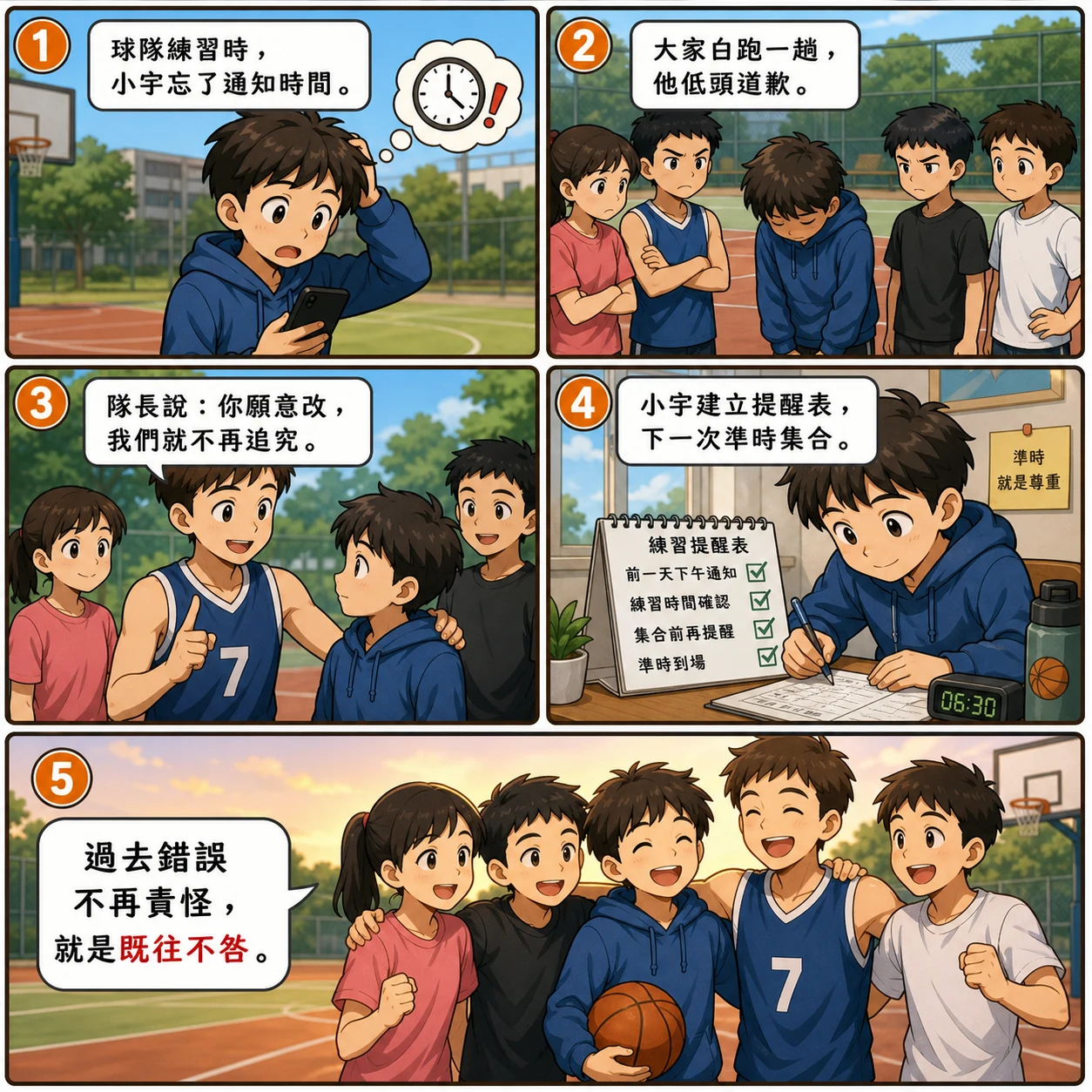 既往不咎的 AI 生成成語漫畫