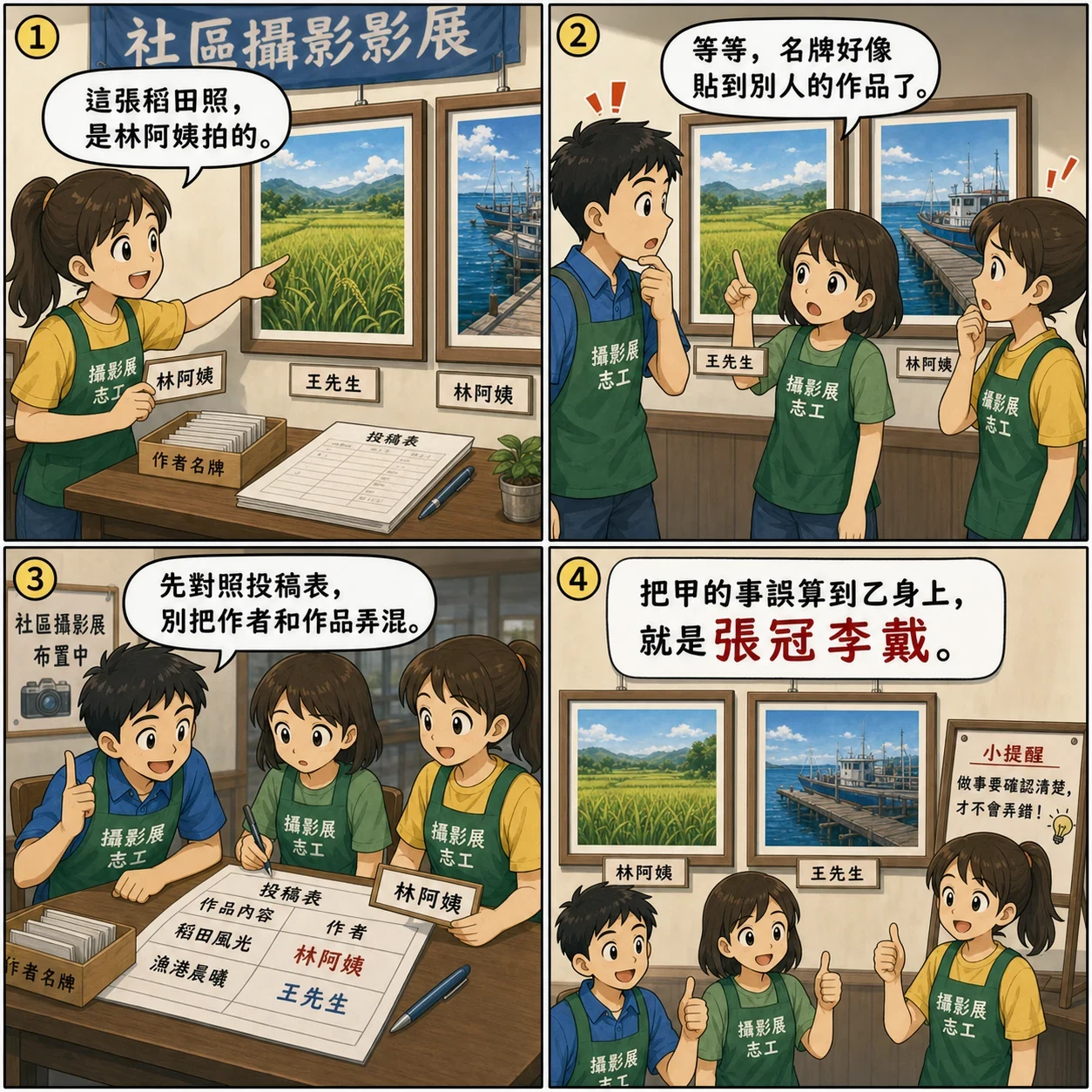 張冠李戴的 AI 生成成語漫畫