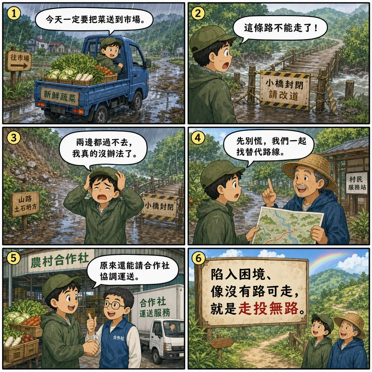 走投無路的 AI 生成成語漫畫