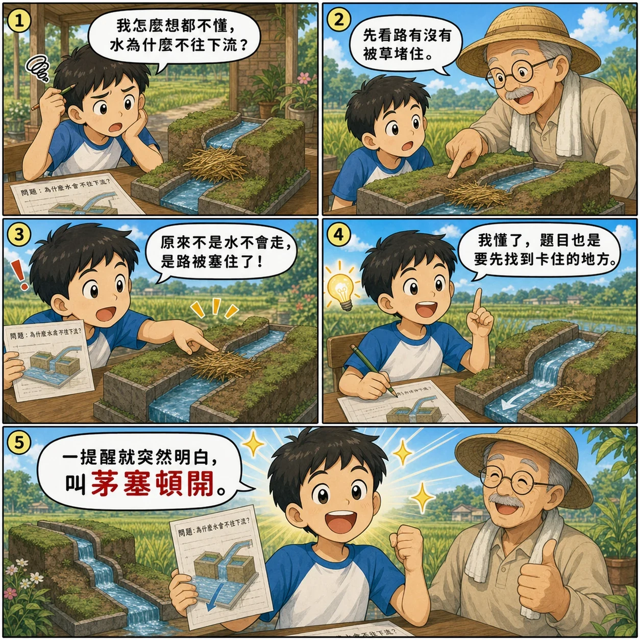 茅塞頓開的 AI 生成成語漫畫