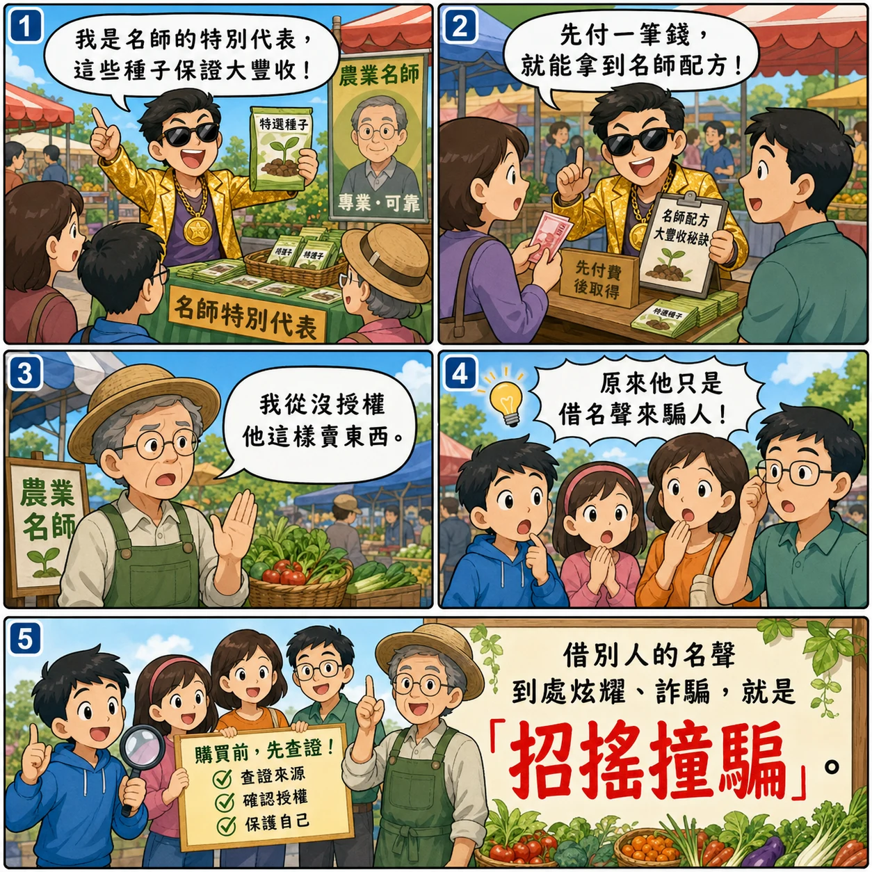 招搖撞騙的 AI 生成成語漫畫
