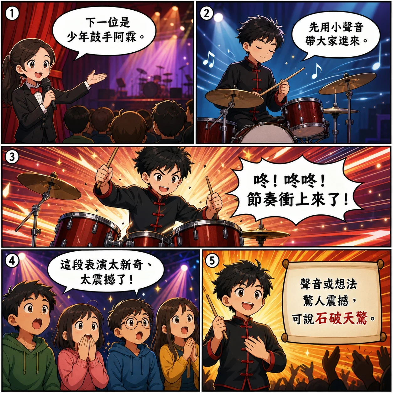 石破天驚的 AI 生成成語漫畫