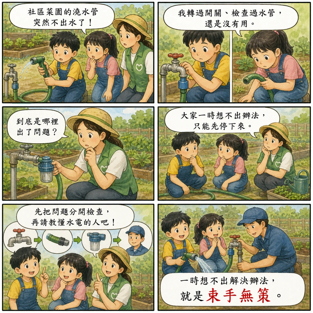 束手無策的 AI 生成成語漫畫