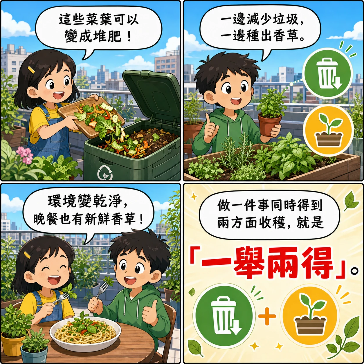 一舉兩得的 AI 生成成語漫畫