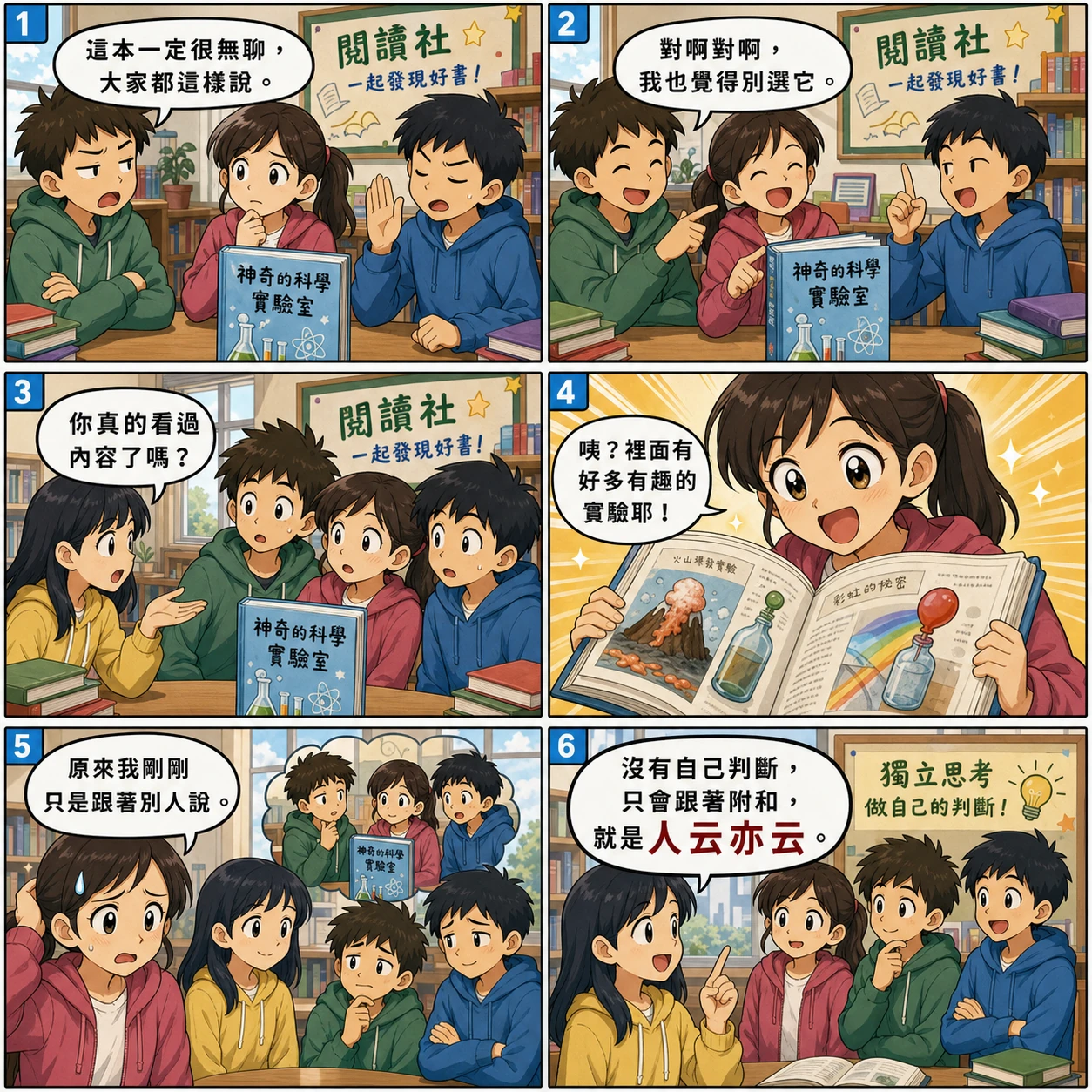 人云亦云的 AI 生成成語漫畫