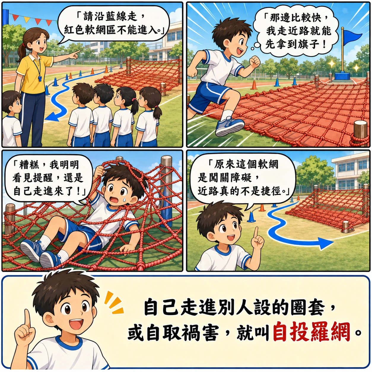 自投羅網的 AI 生成成語漫畫